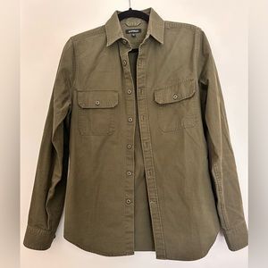 Army Green Slim Herringbone Military Overshirt/Shirt Jacket